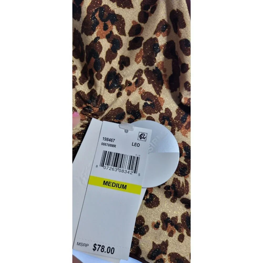 Becca by Rebecca Virtue Triangle Top Bikini Set Reversible Leopard Size Medium - Picture 10 of 12